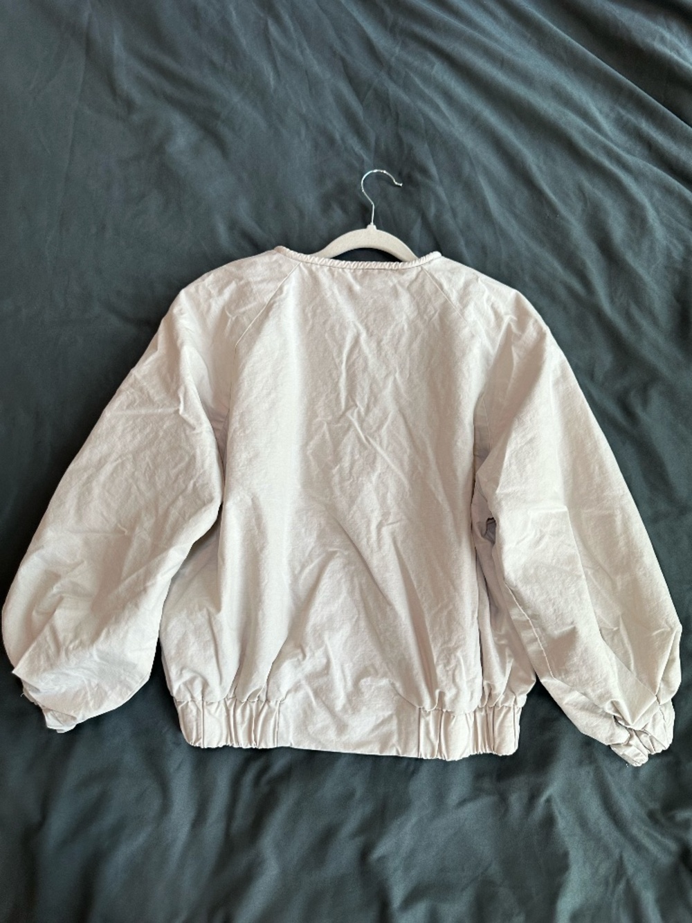 Cream 90s Style Windbreaker / Bomber Jacket, Size 4/6